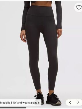 Lululemon Wunder Train High-Waist Leggings - cropped, ribbed Black